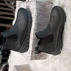 KURU Flex Astra Black Leather Ankle Boots with Plantar Fascitis Arch Support 8M